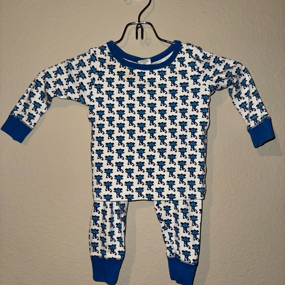 Starting out boys 18 months white/ blue monkey Pajamas